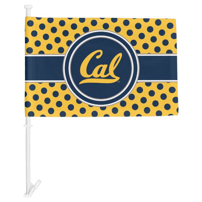 Cal Polka Dots Car Flag (Front)