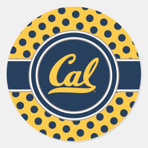Cal Polka Dots Classic Round Sticker