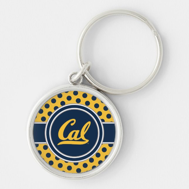 Cal Polka Dots Keychain (Front)