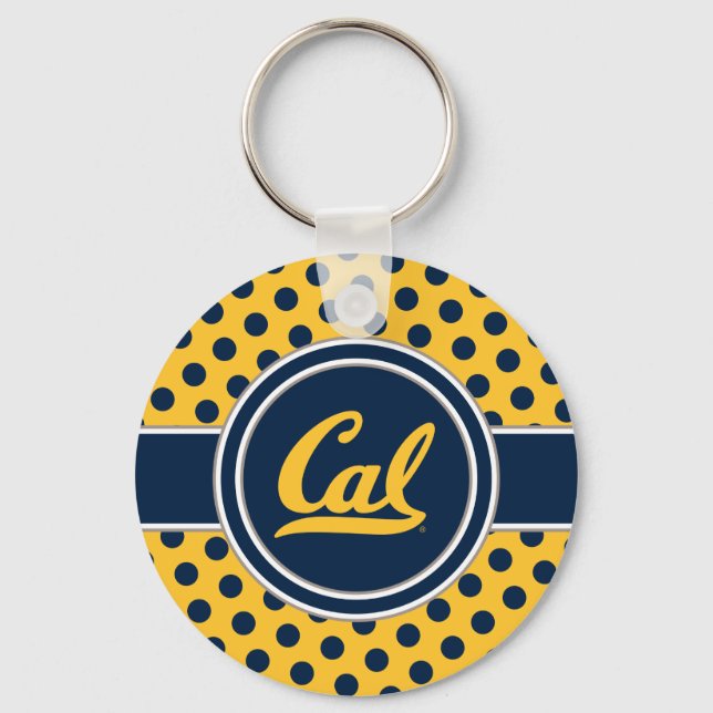 Cal Polka Dots Keychain (Front)