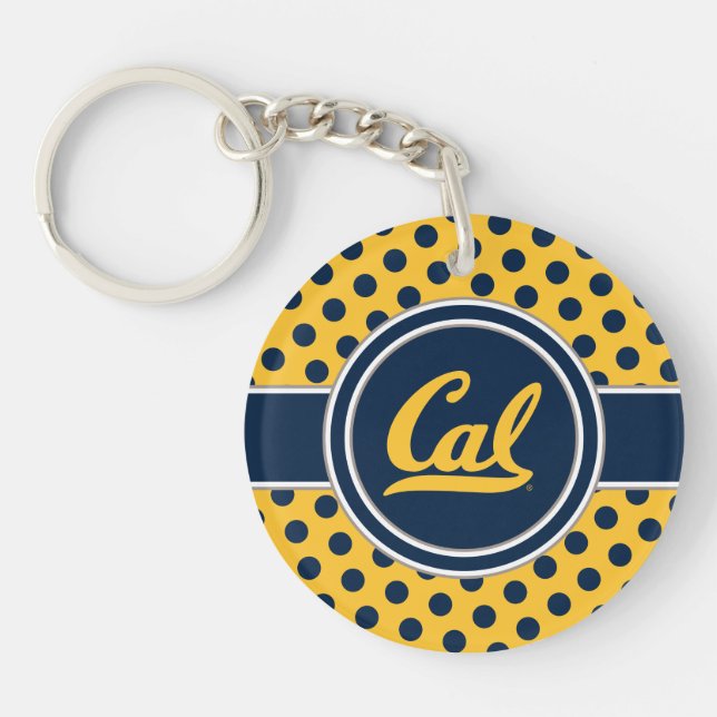 Cal Polka Dots Keychain (Front)