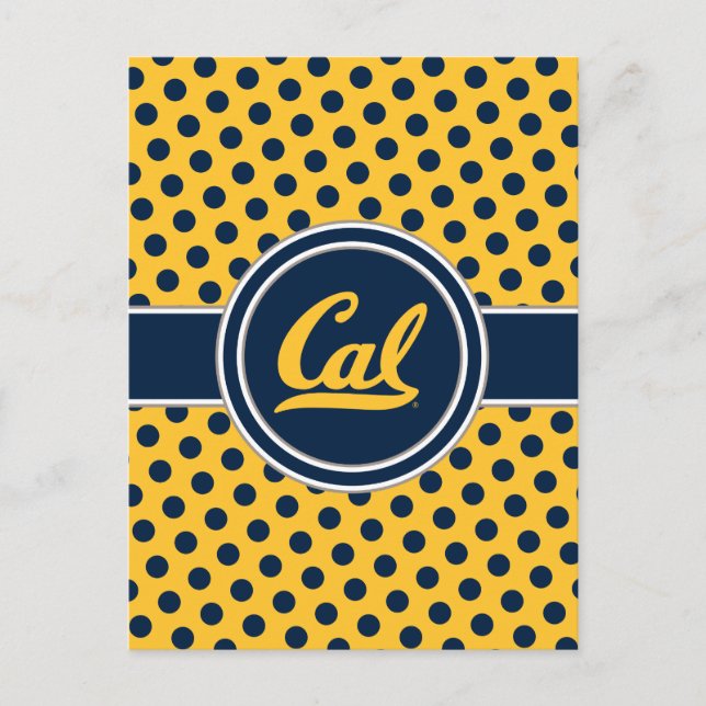 Cal Polka Dots Postcard (Front)