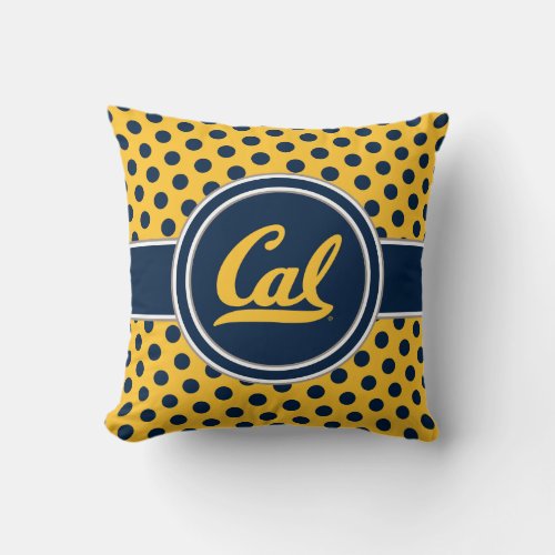 Cal Polka Dots Throw Pillow