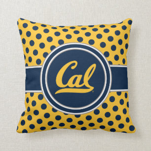 Cal Polka Dots Throw Pillow