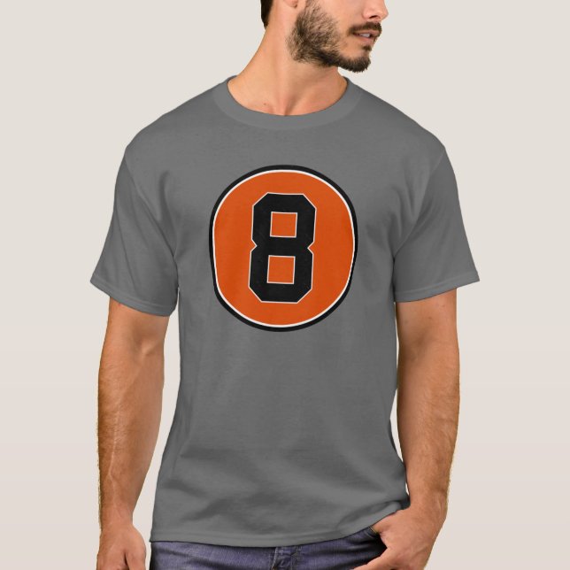 Cal Ripken Jr 8 Jersey Number T-Shirt (Front)
