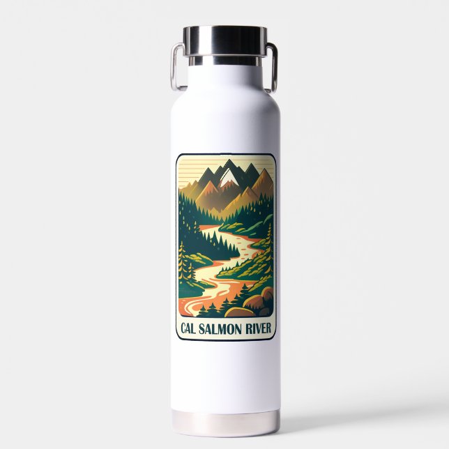 Cal Salmon River California Colors Water Bottle (Front)