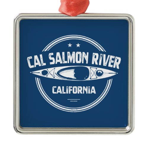Cal Salmon River California Kayaking Metal Ornament