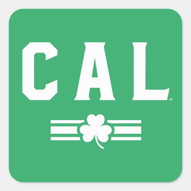 Cal | St. Patrick's Day - Lucky Stripe Square Sticker (Front)