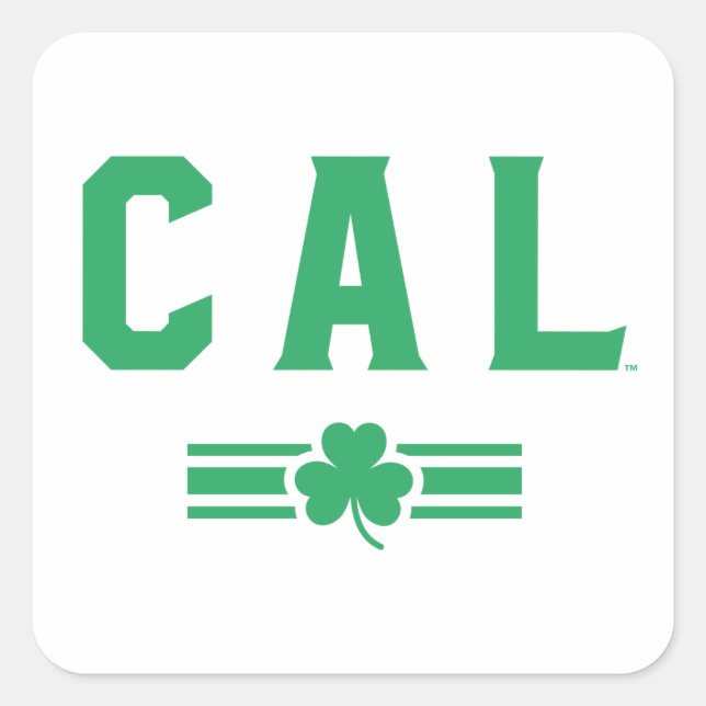 Cal | St. Patrick's Day - Lucky Stripe Square Sticker (Front)