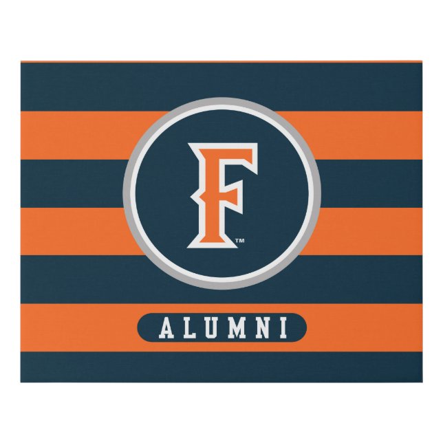 Cal State Fullerton Alumni Stripes Faux Canvas Print (Front)