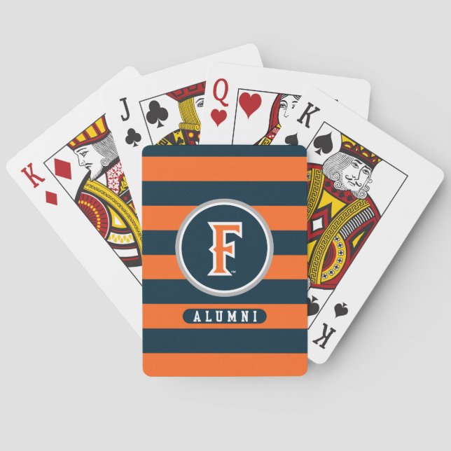 Cal State Fullerton Alumni Stripes Poker Cards (Back)