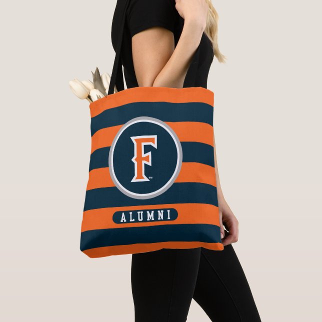 Cal State Fullerton Alumni Stripes Tote Bag (Close Up)
