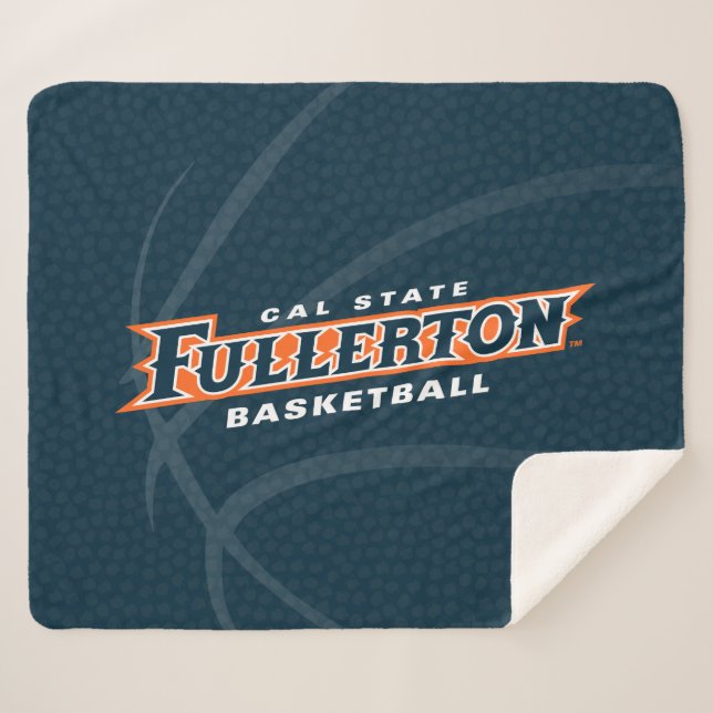 Cal State Fullerton Basketball Sherpa Blanket (Front (Horizontal))