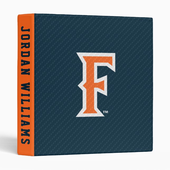 Cal State Fullerton Carbon Fiber 3 Ring Binder (Front/Spine)