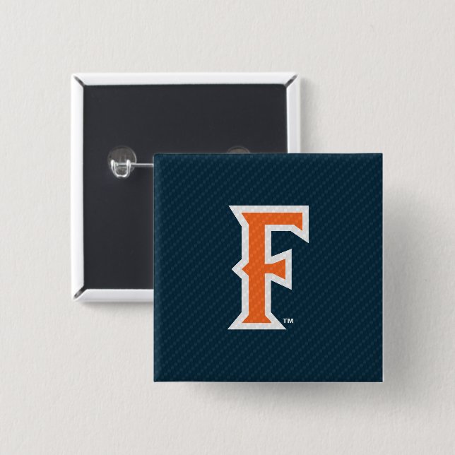 Cal State Fullerton Carbon Fiber Button (Front & Back)