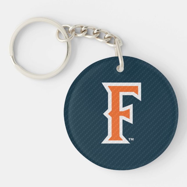 Cal State Fullerton Carbon Fiber Keychain (Front)