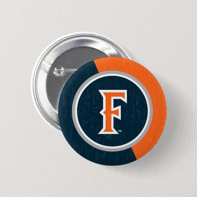 Cal State Fullerton Color Block Distressed Button (Front & Back)