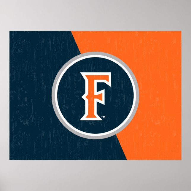 Cal State Fullerton Color Block Distressed Poster (Front)