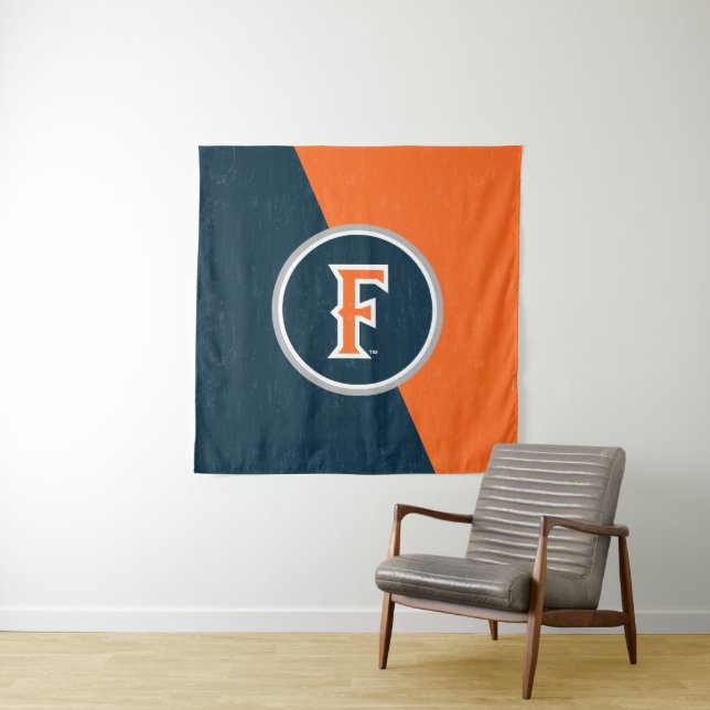 Cal State Fullerton Color Block Distressed Tapestry (In Situ)