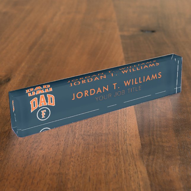 Cal State Fullerton Dad Desk Name Plate (Side)