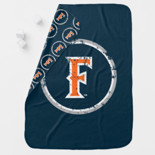 Cal State Fullerton F Distressed Baby Blanket
