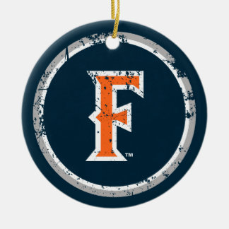 Cal State Fullerton F Distressed Ceramic Ornament