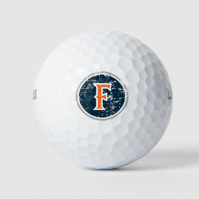 Cal State Fullerton F Distressed Golf Balls (Front)
