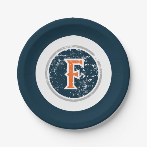 Cal State Fullerton F Distressed Paper Plates