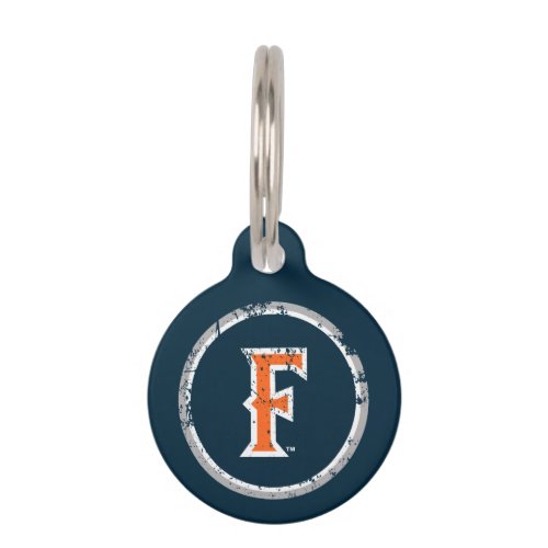 Cal State Fullerton F Distressed Pet ID Tag