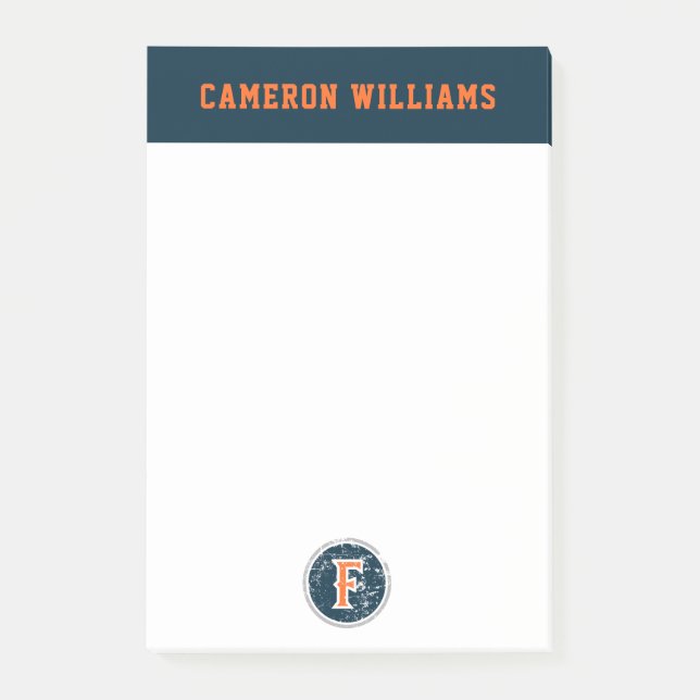 Cal State Fullerton F Distressed Post-it Notes (Front)