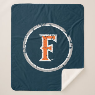 Cal State Fullerton F Distressed Sherpa Blanket