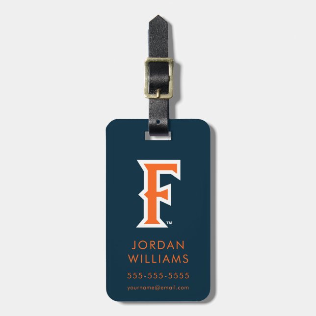 Cal State Fullerton Logo Luggage Tag (Front Vertical)