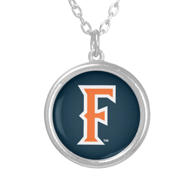 Cal State Fullerton Logo Silver Plated Necklace (Front)