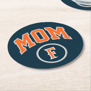 Cal State Fullerton Mom Round Paper Coaster