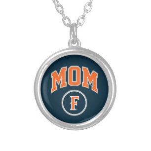 Cal State Fullerton Mom Silver Plated Necklace