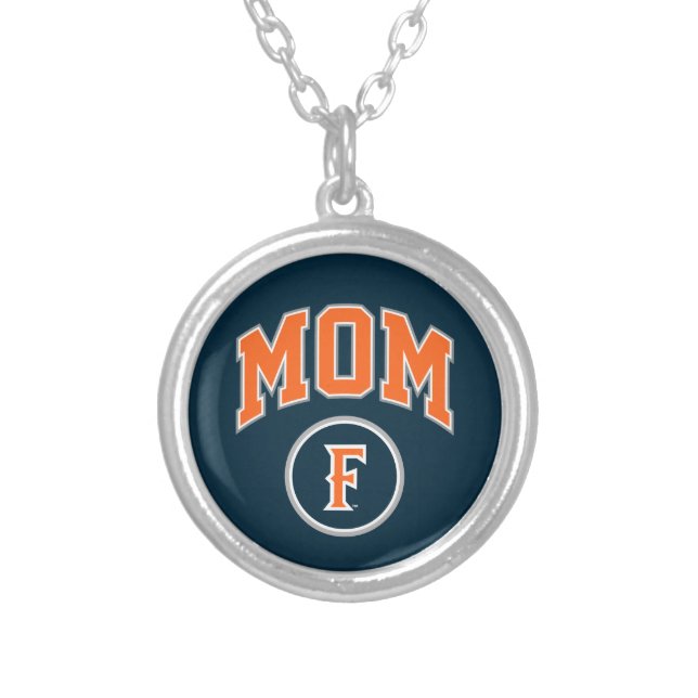 Cal State Fullerton Mom Silver Plated Necklace (Front)