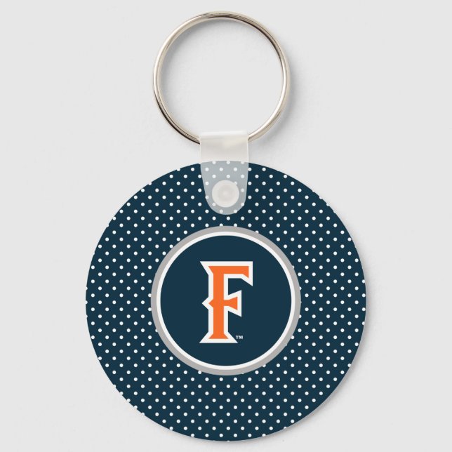 Cal State Fullerton Polka Dot Keychain (Front)