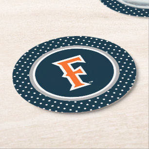 Cal State Fullerton Polka Dot Round Paper Coaster