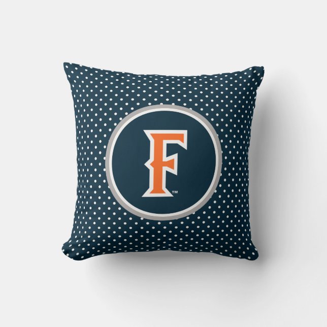Cal State Fullerton Polka Dot Throw Pillow (Front)