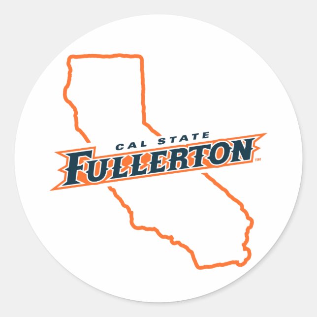 Cal State Fullerton State Love Classic Round Sticker (Front)