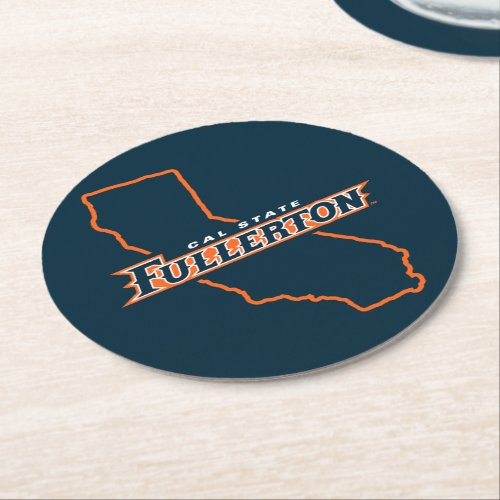Cal State Fullerton State Love Round Paper Coaster