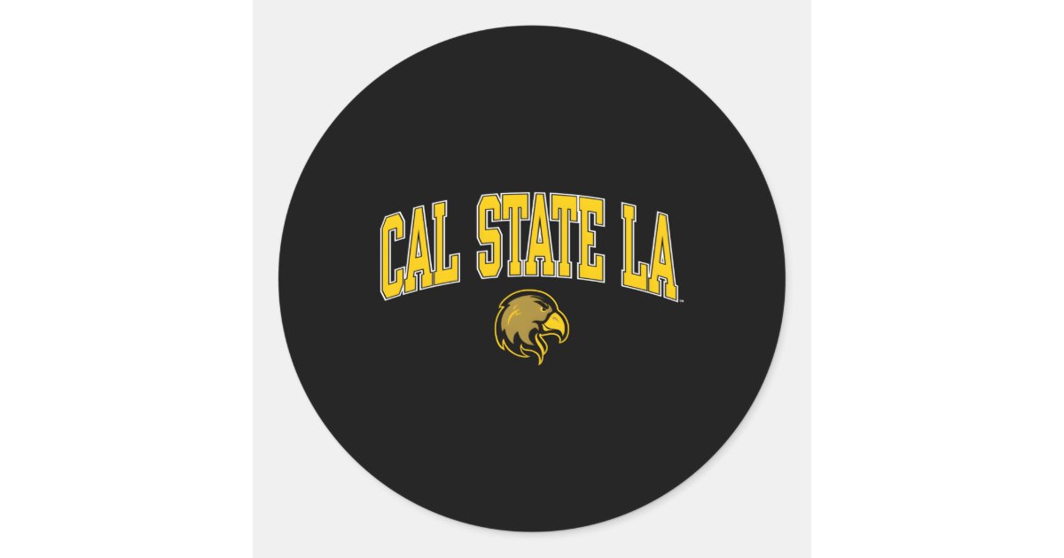 Cal State La Sticker Cal State Los Angeles Golden Eagles Arch Over Classic Round Sticker ...
