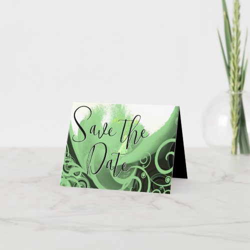 Cala Lilly Green Swirls Invitation