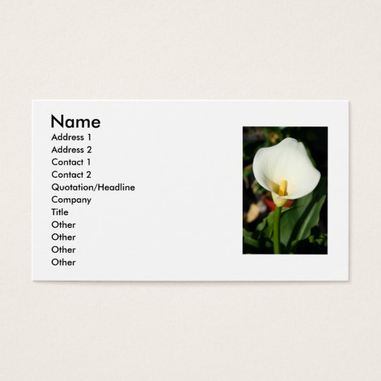 Cala Lily Flower Business Card