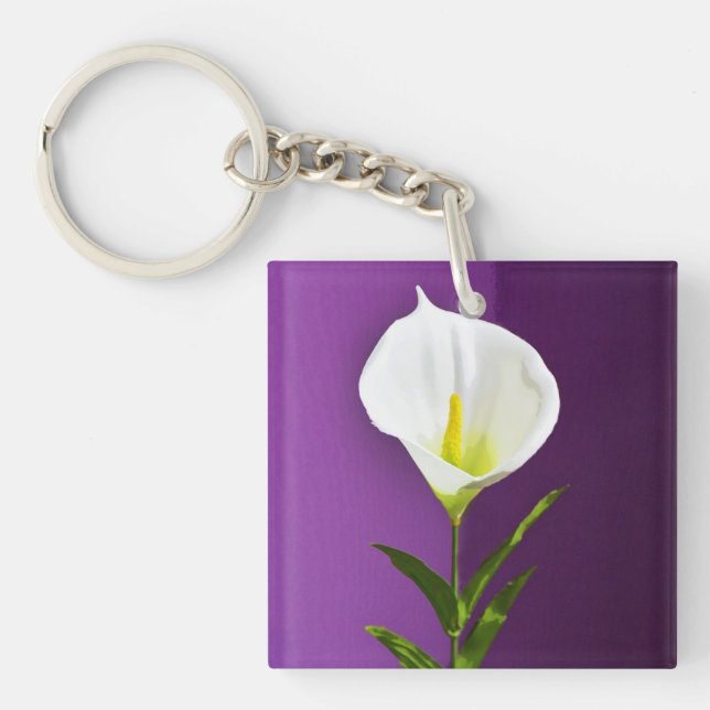 Cala Lily Flower Keychain (Front)
