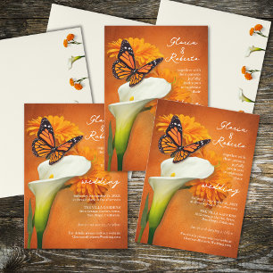 Cala Lily, Marigolds & Butterfly Mexican Wedding  Invitation