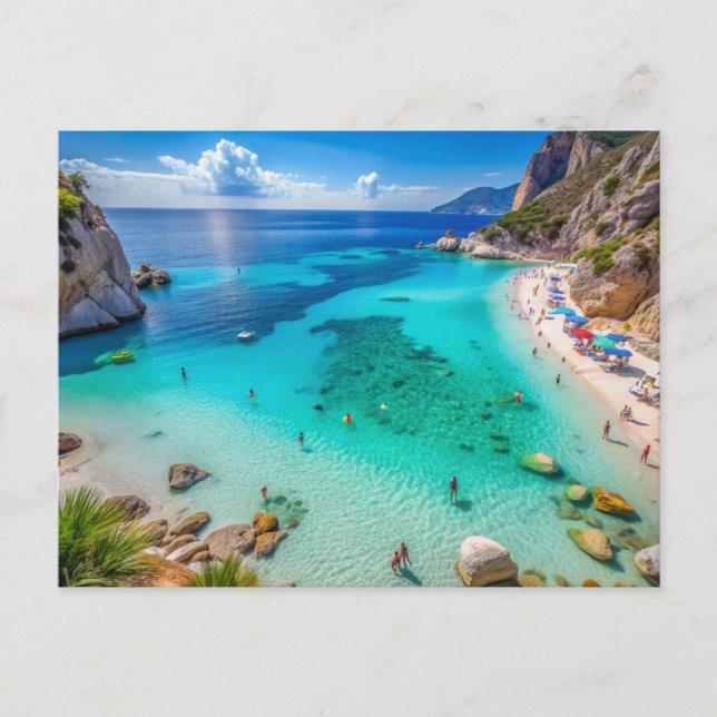 Cala Mariolu beach, Sardinia Italy Holiday Postcard (Front)