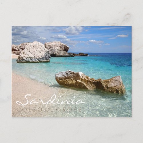 Cala Mariolu beach Sardinia text postcard