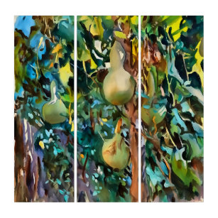 Calabash Tree Gourds In Autumn Acrylic Art