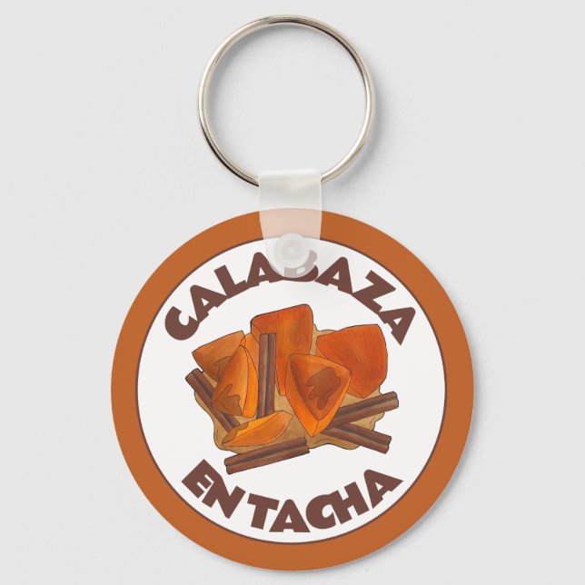 Calabaza en Tacha Mexican Candied Pumpkin Dessert Keychain (Front)